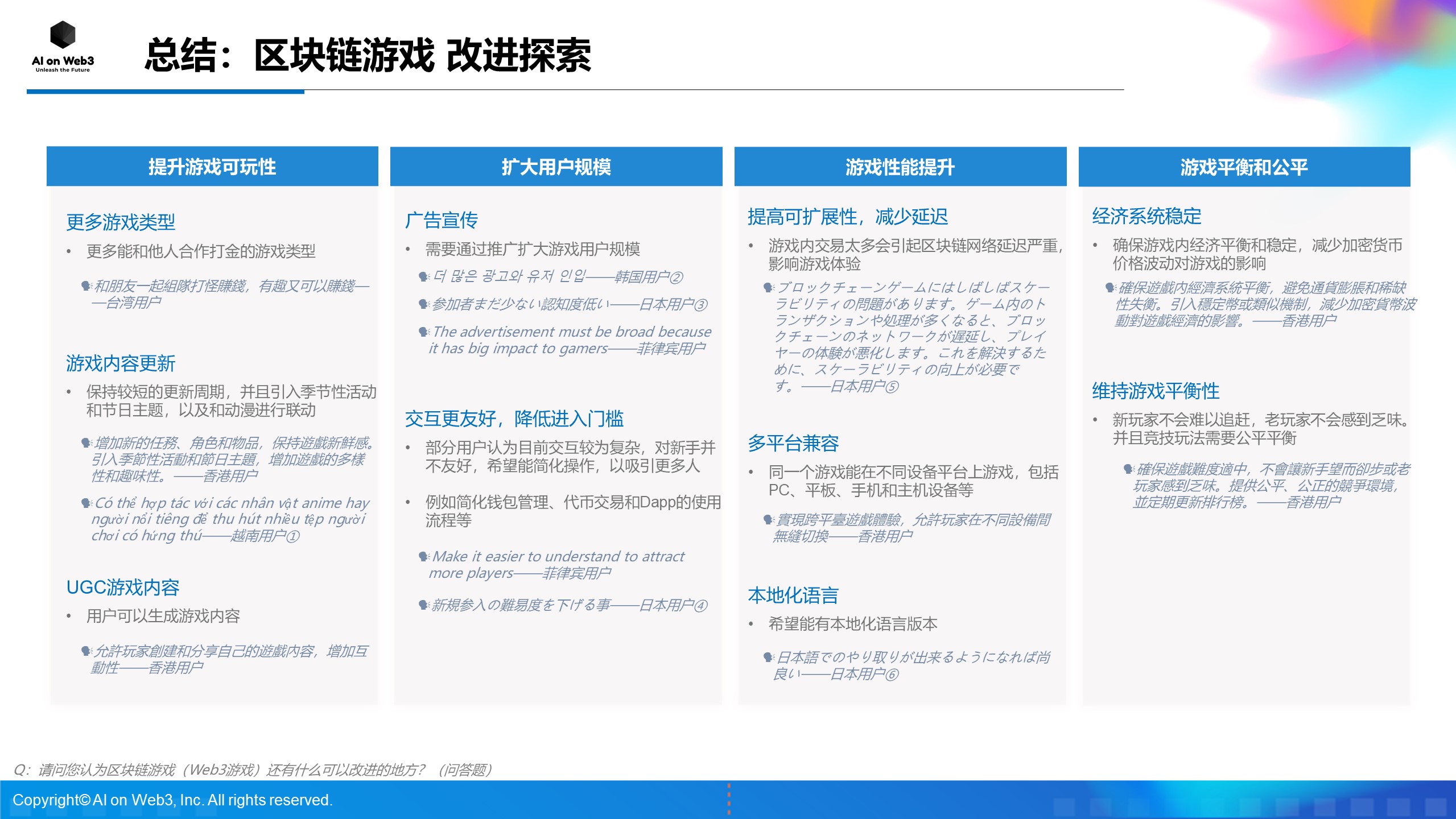 《AI on Web3：2024年上半年亚洲区块链游戏（Web3游戏）用户行为及体验偏好洞察报告》